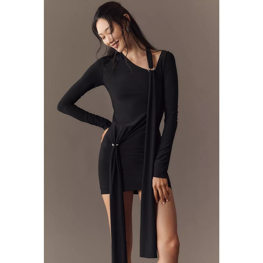 New Anthropologie MISHA The Tension Long-Sleeve Jersey Mini Dress $390 US SIZE 4